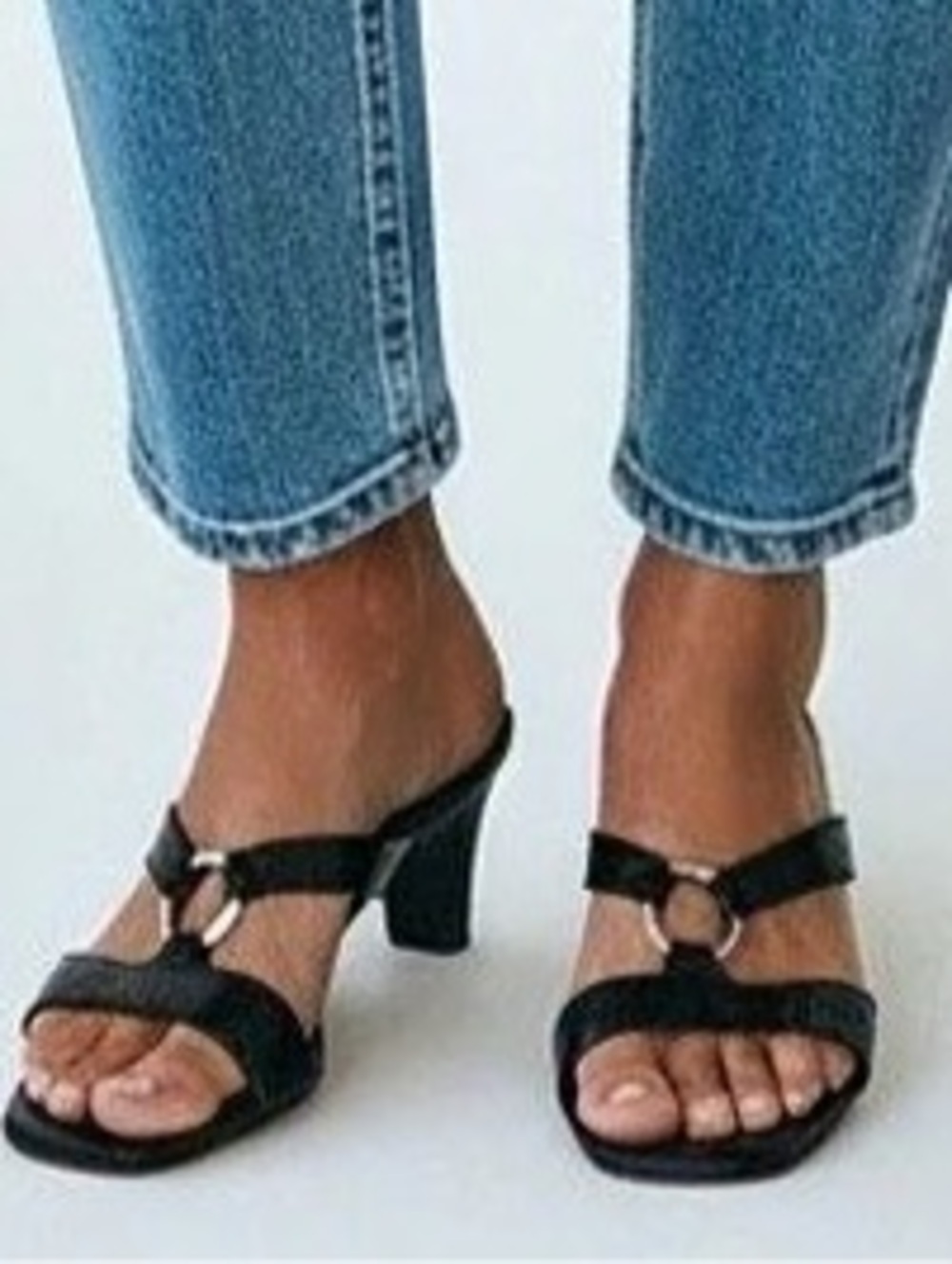 Pesaro Black Heeled Sandals US 8 1/2